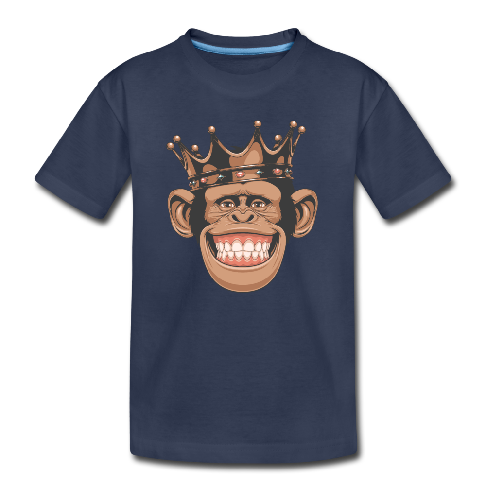 Monkey Crown Kids T-Shirt - navy