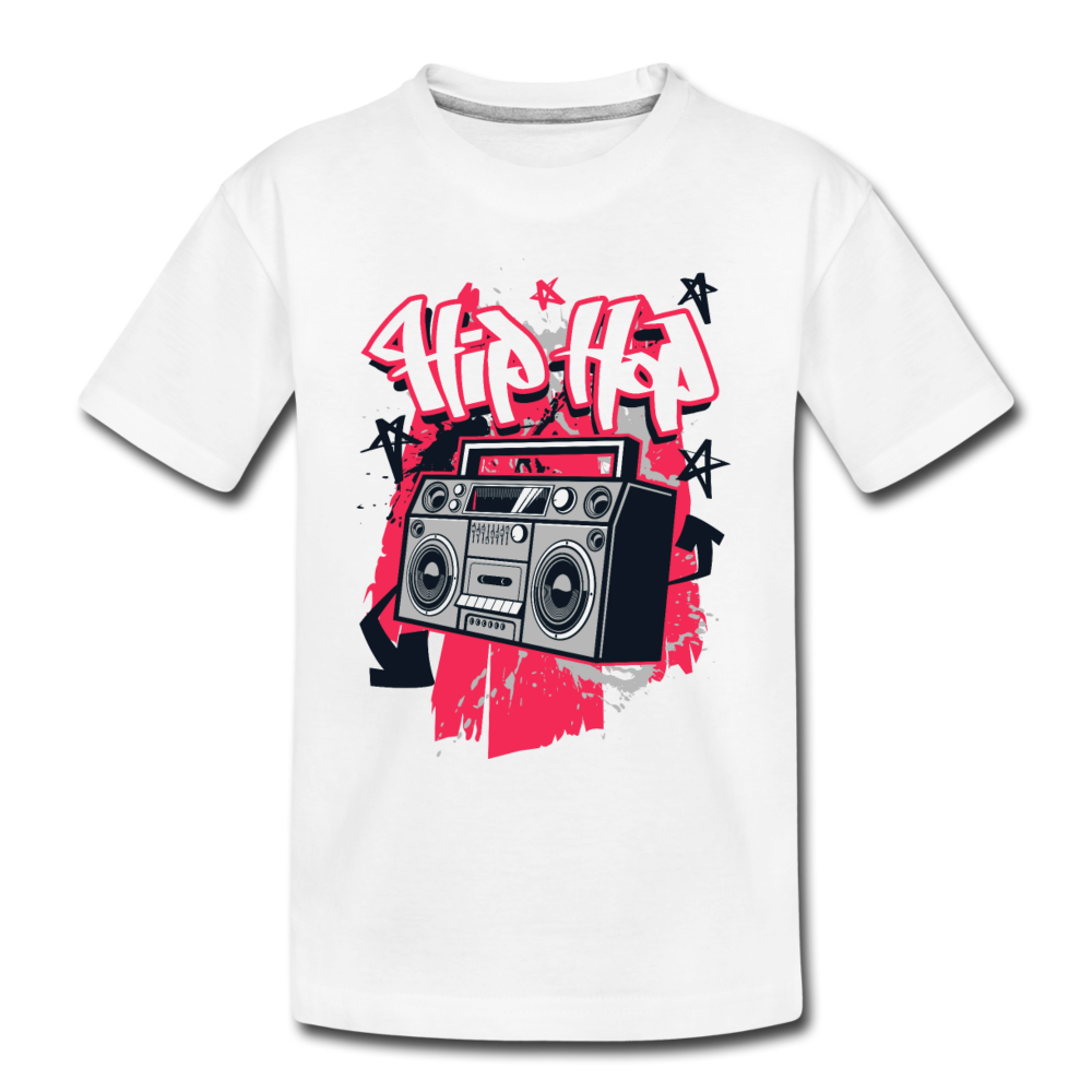 Hip Hop Boombox Kids T-Shirt - white