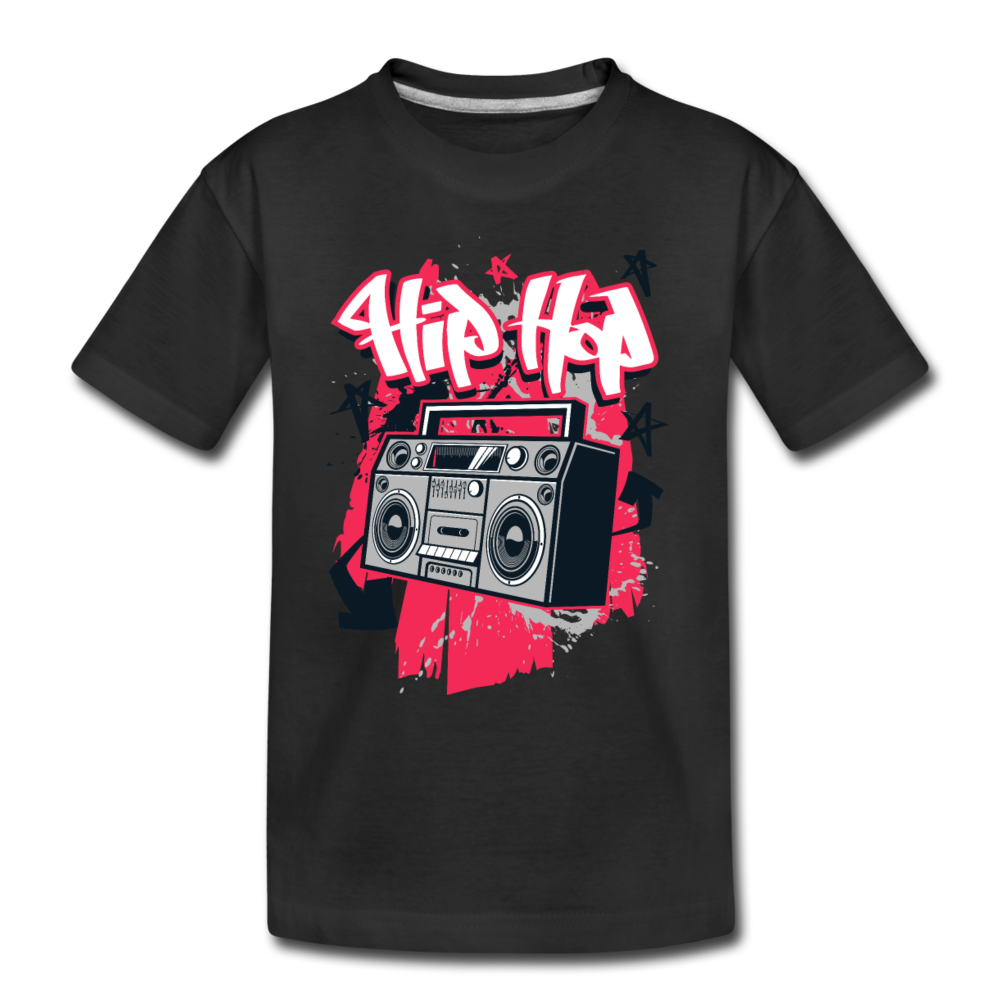 Hip Hop Boombox Kids T-Shirt - black
