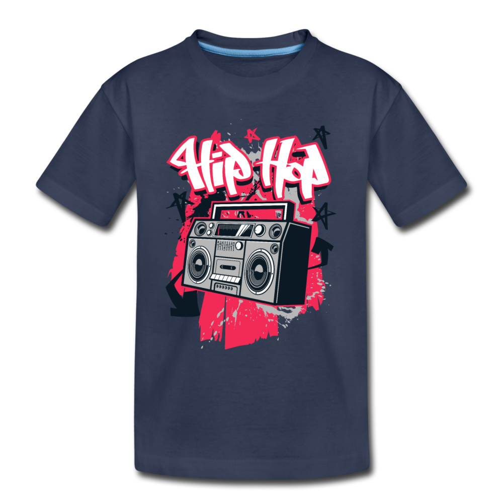 Hip Hop Boombox Kids T-Shirt - navy