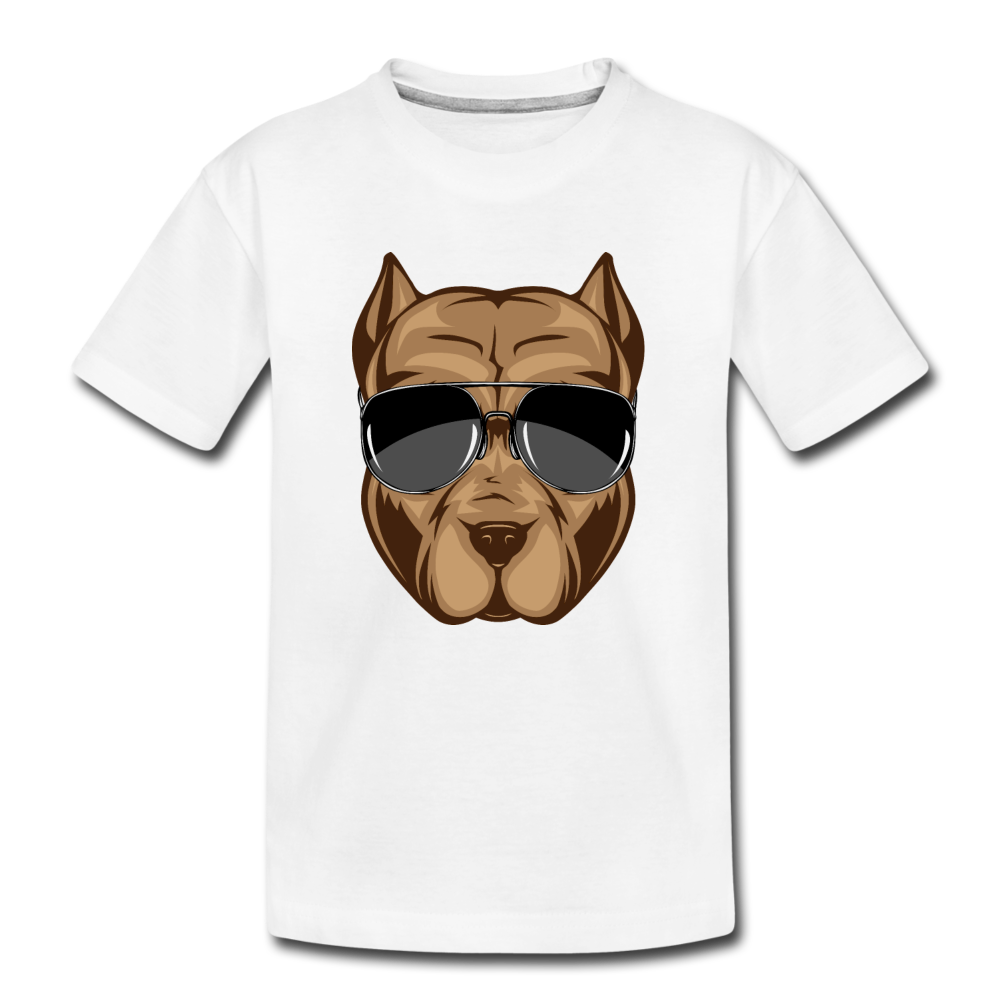 Cool Dog Sunglasses Kids T-Shirt - white