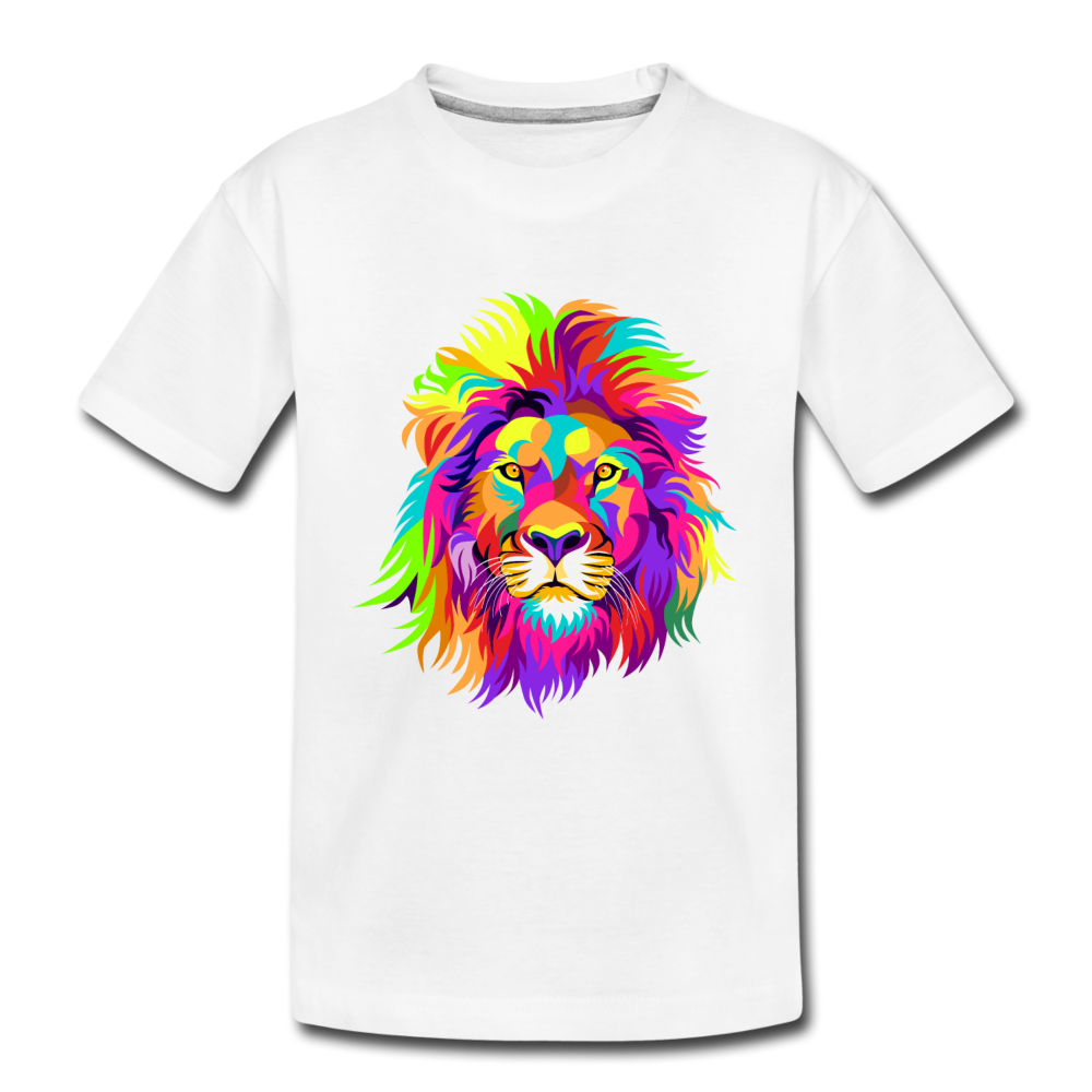 Colorful Lion Kids T-Shirt - white