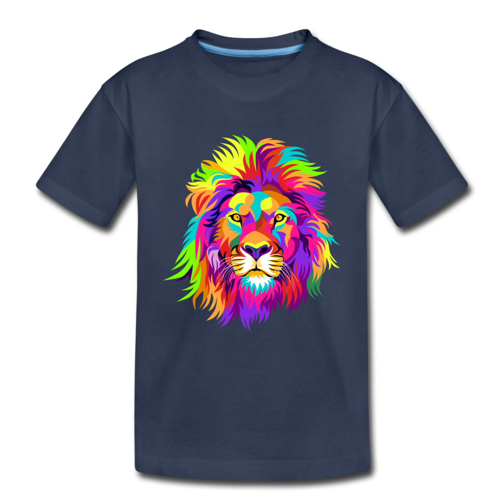 Colorful Lion Kids T-Shirt - navy