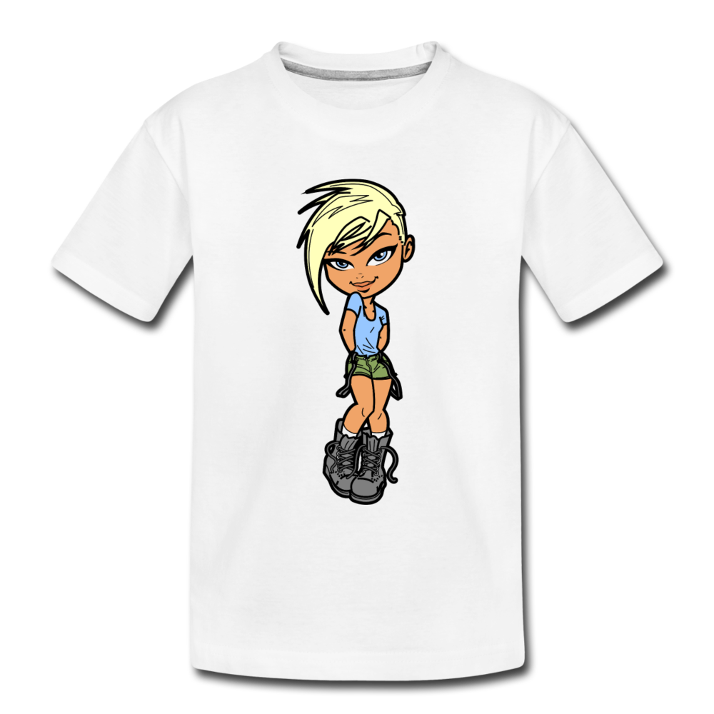 Cartoon Girl Kids T-Shirt - white