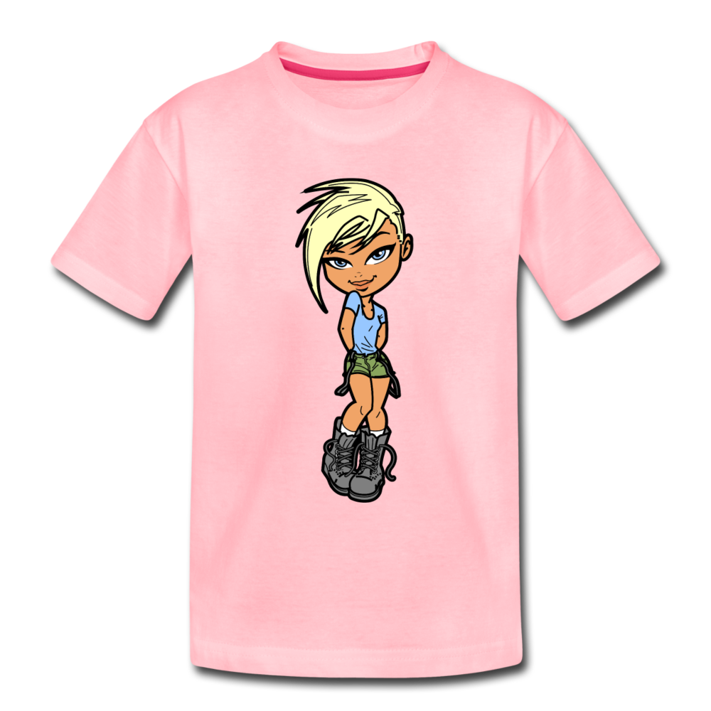 Cartoon Girl Kids T-Shirt - pink