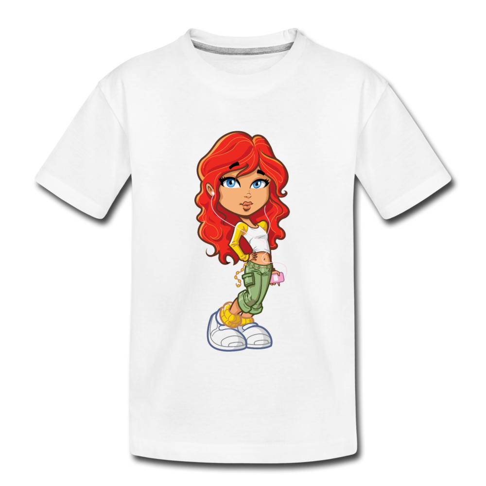 Cartoon Girl Kids T-Shirt - white