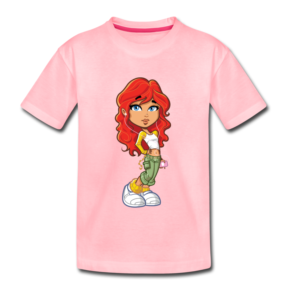 Cartoon Girl Kids T-Shirt - pink