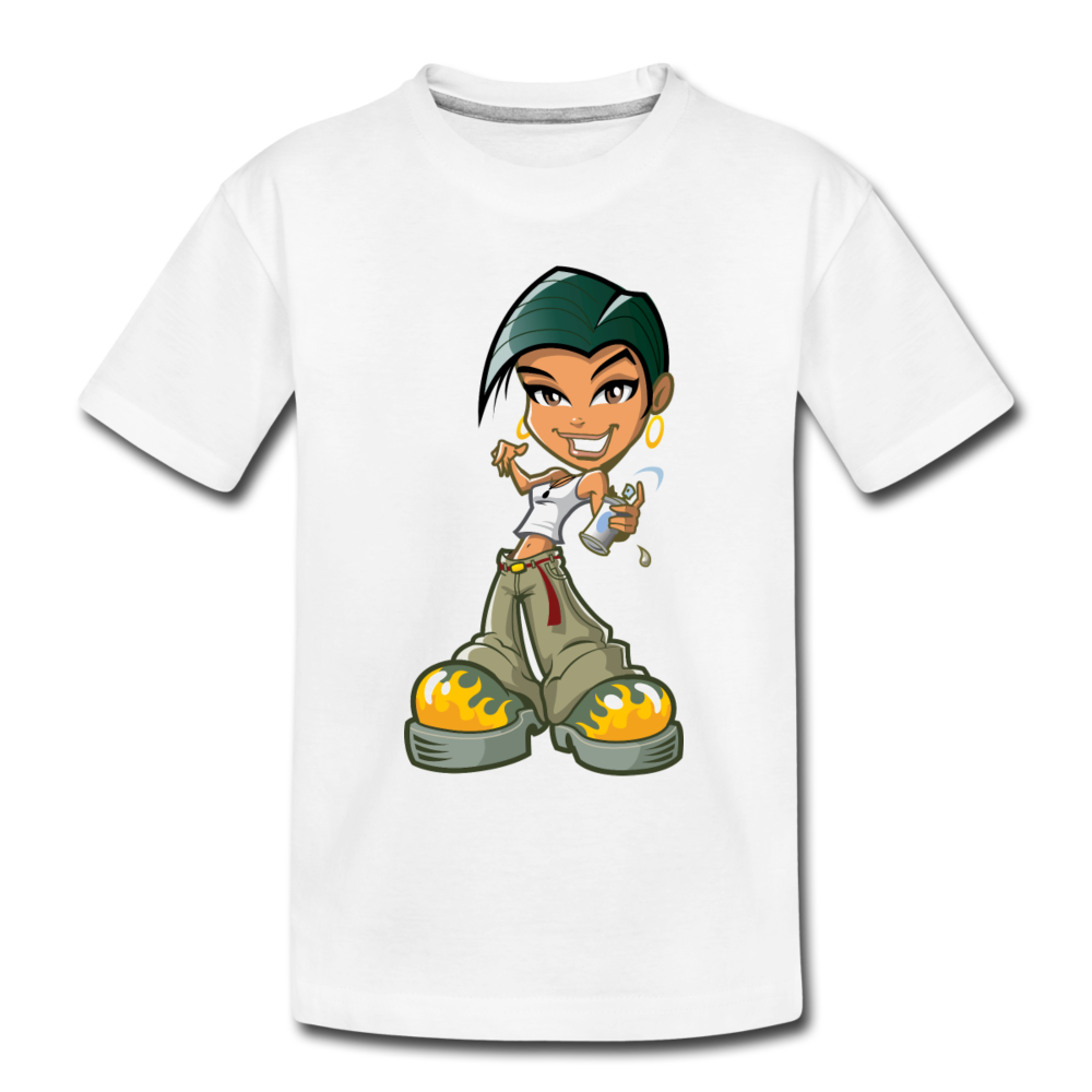 Cartoon Girl Kids T-Shirt - white
