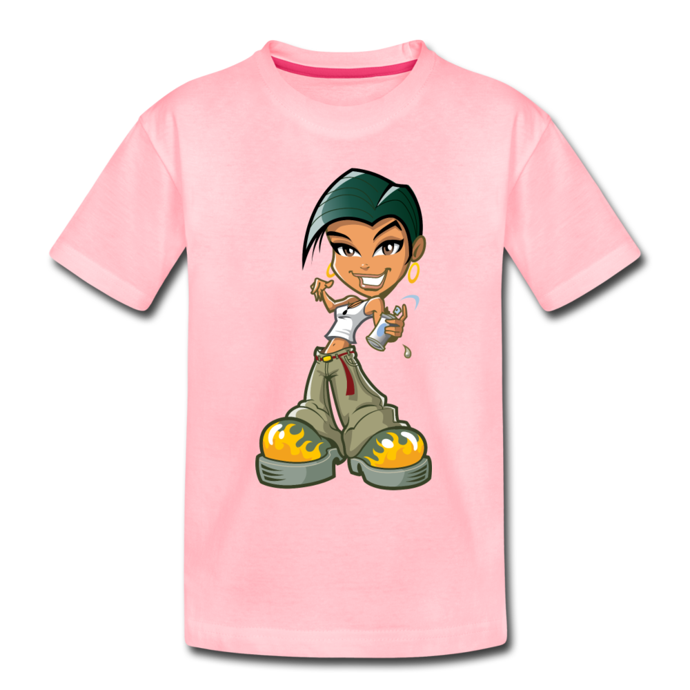 Cartoon Girl Kids T-Shirt - pink