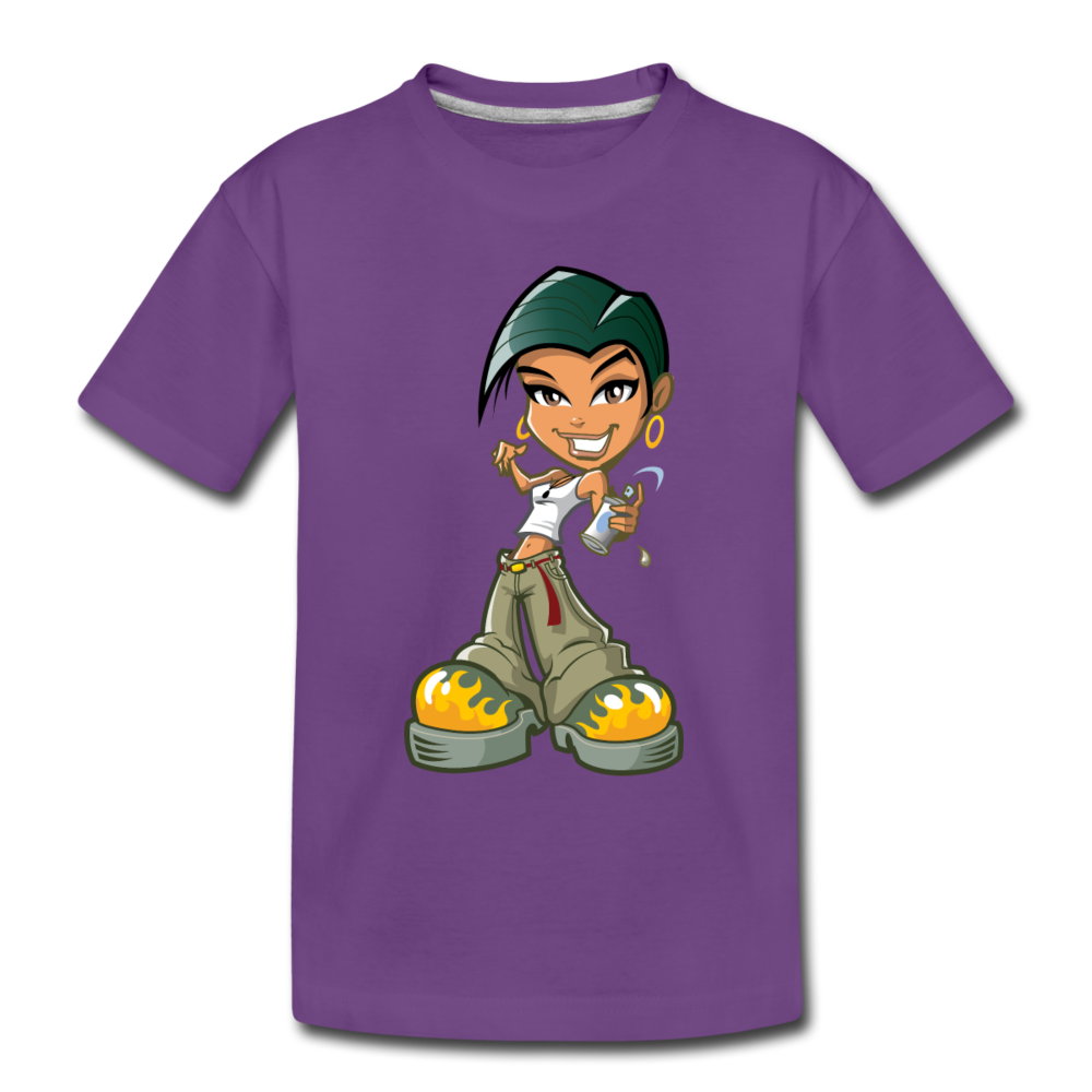 Cartoon Girl Kids T-Shirt - purple