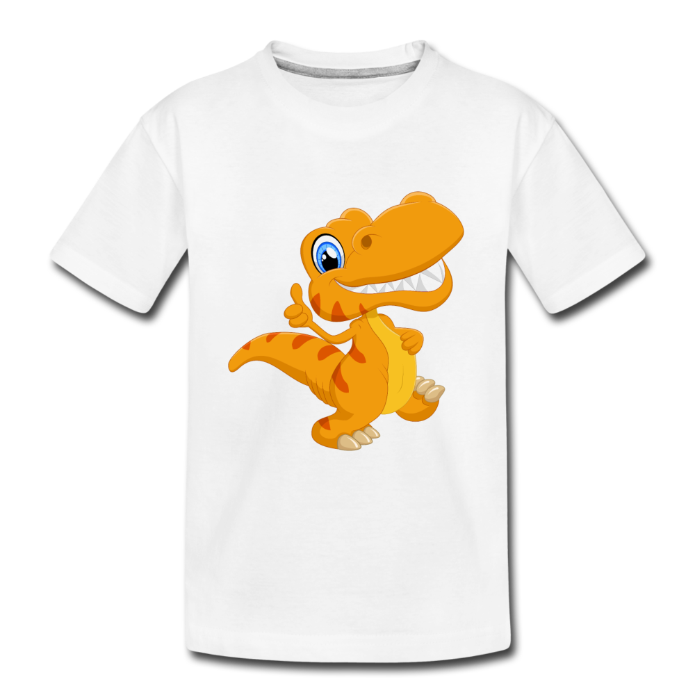 Dinosaur Cartoon Kids T-Shirt - white