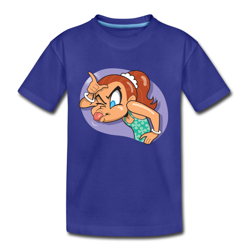 Loser Girl Cartoon Kids T-Shirt - royal blue