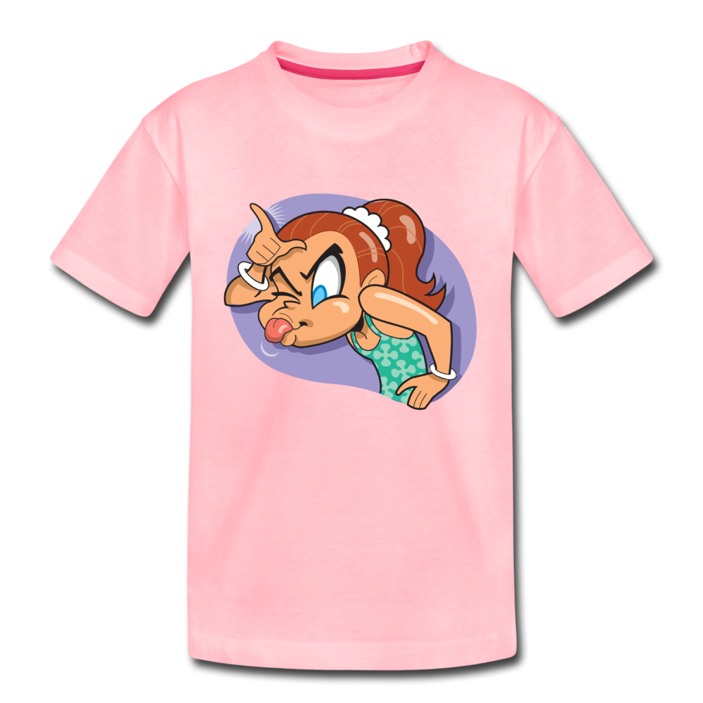 Loser Girl Cartoon Kids T-Shirt - pink