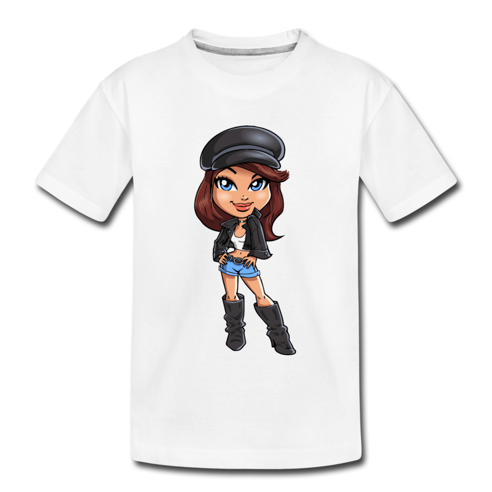 Cartoon Girl Kids T-Shirt - white