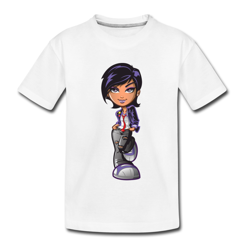 Cartoon Girl Kids T-Shirt - white