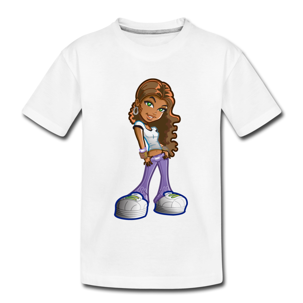 Cartoon Girl Kids T-Shirt - white