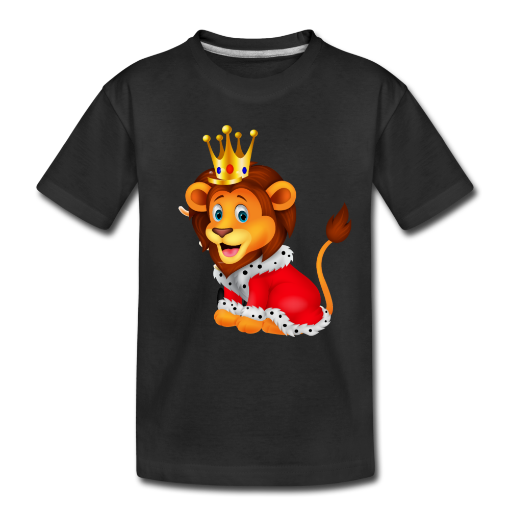 Lion King Crown Cartoon Kids T-Shirt - black