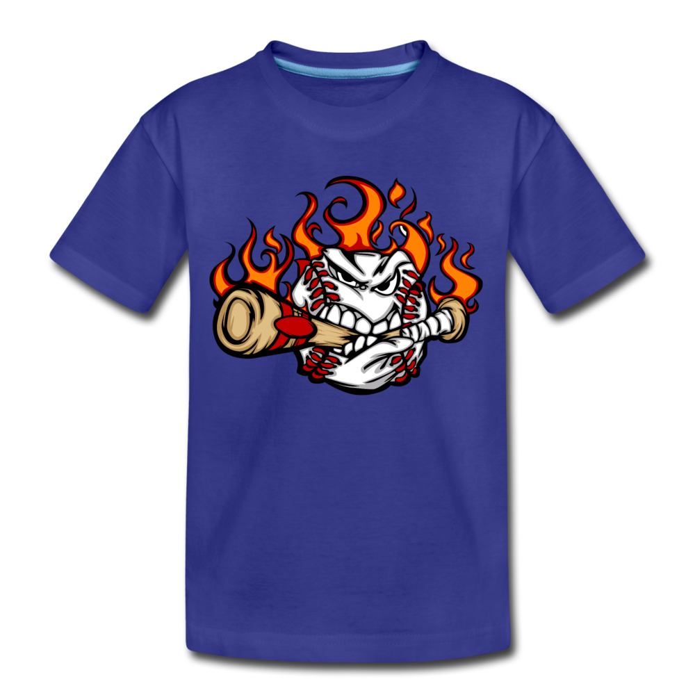 Baseball Biting Bat Kids T-Shirt - royal blue
