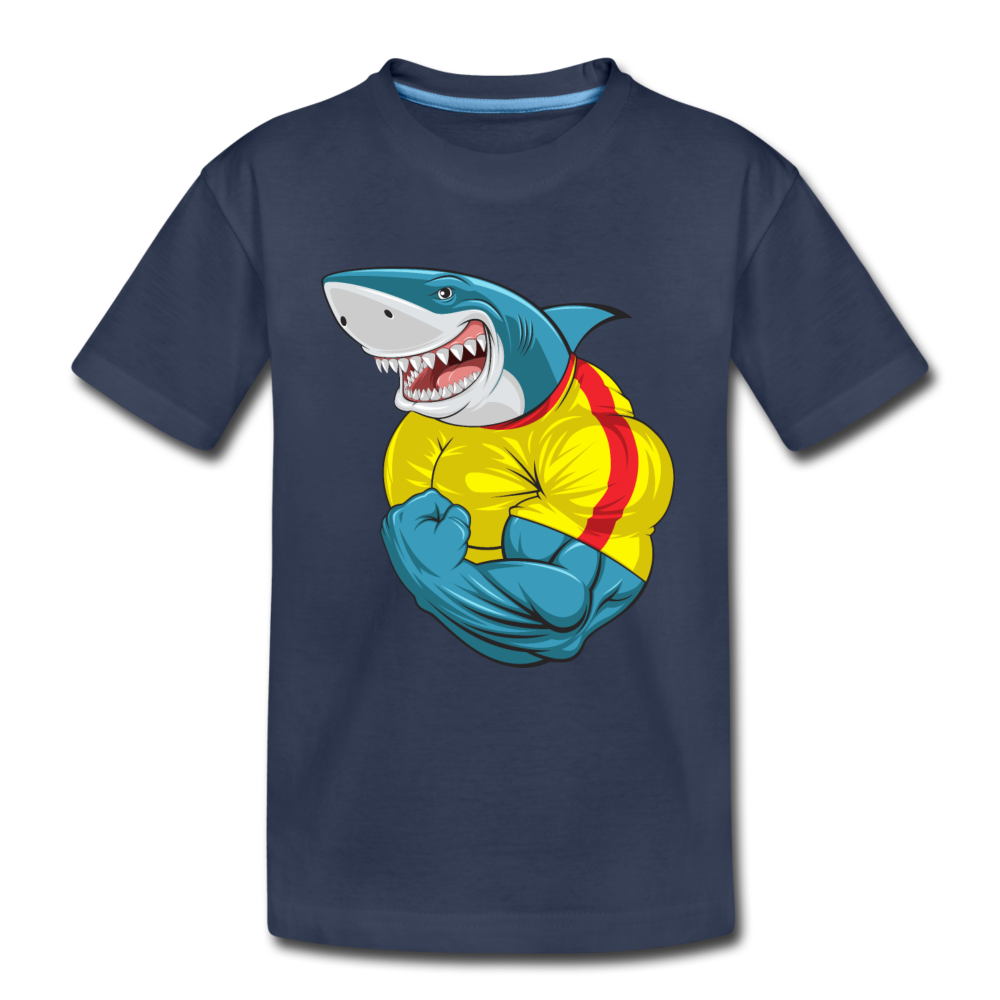 Buff Shark Kids T-Shirt - navy