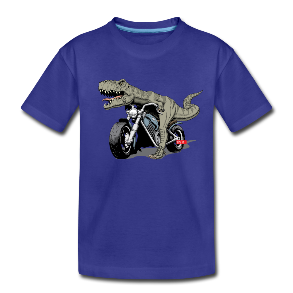 Dinosaur Motorcycle Kids T-Shirt - royal blue