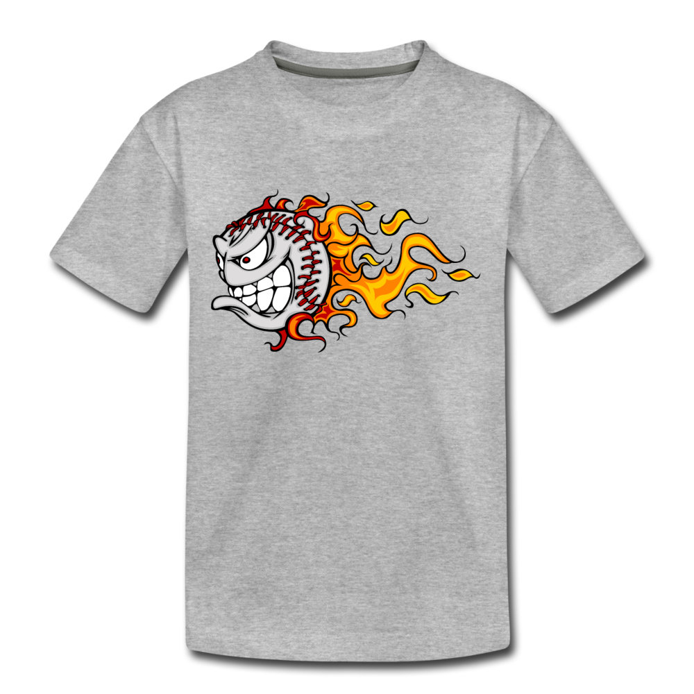 Fire Baseball Kids T-Shirt - heather gray