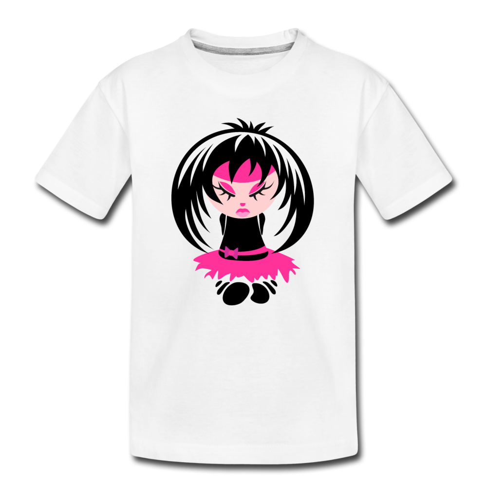 Cartoon Girl Kids T-Shirt - white