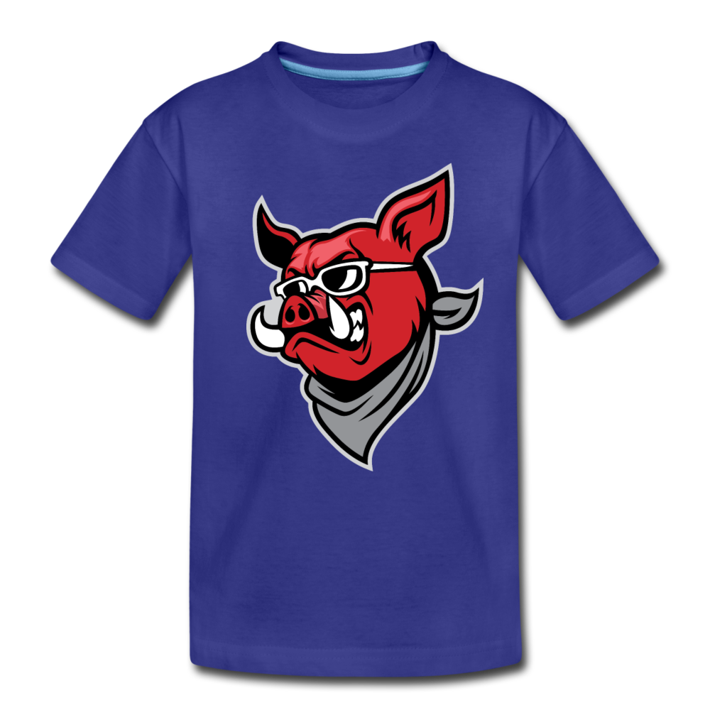 Boar Cartoon Kids T-Shirt - royal blue