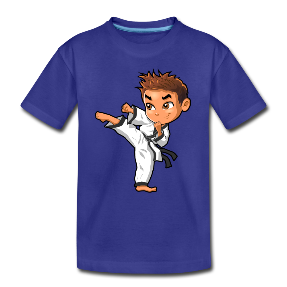 Karate Cartoon Kids T-Shirt - royal blue