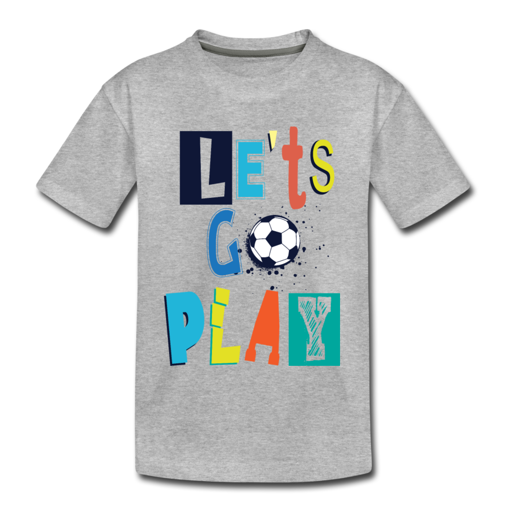 Let's Go Play Kids T-Shirt - heather gray