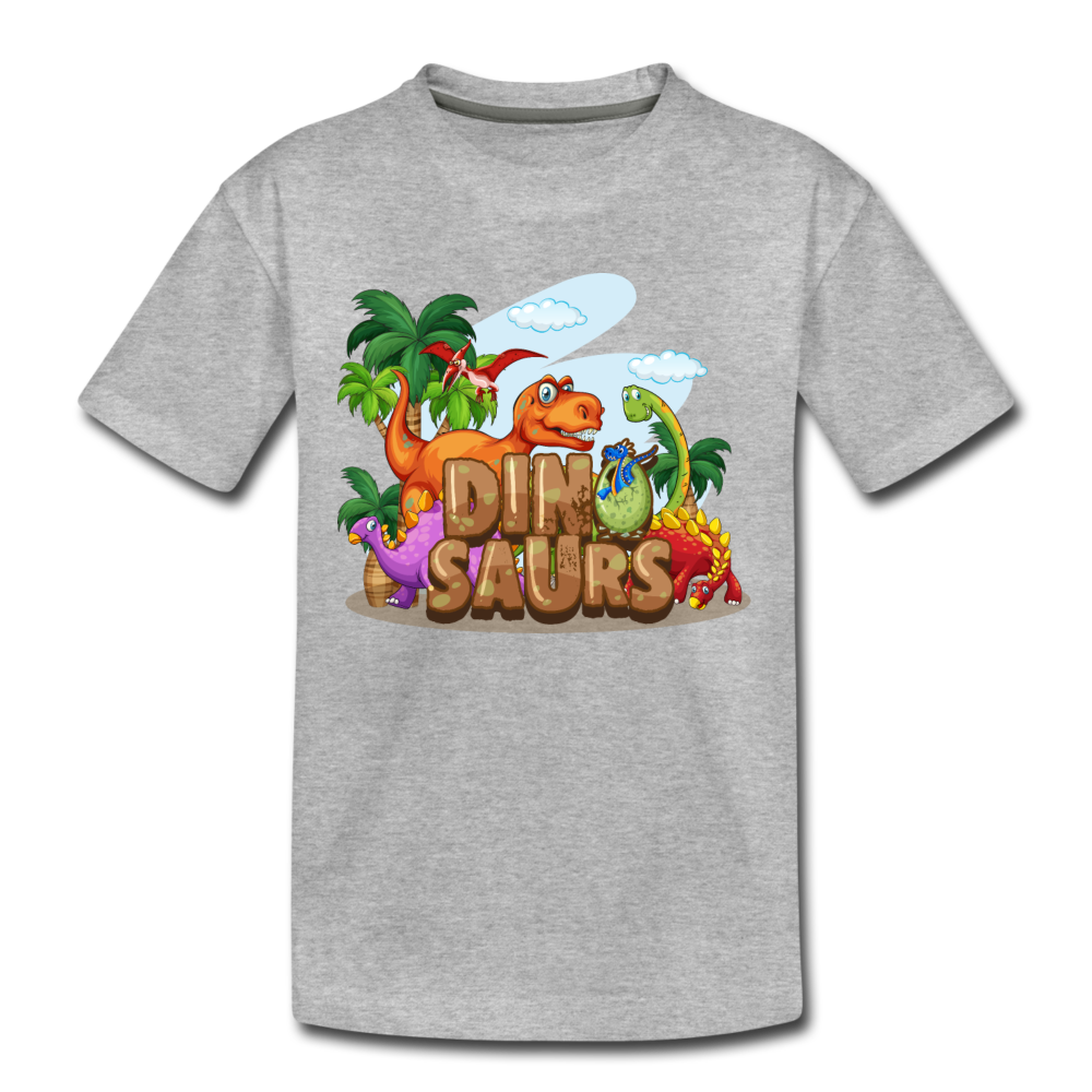 Dinosaurs Kids T-Shirt - heather gray
