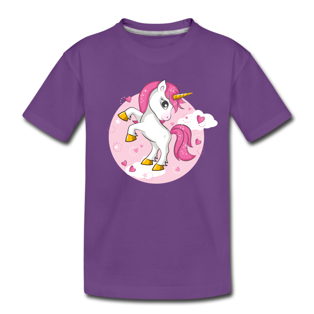 Unicorn Cartoon Kids T-Shirt - purple
