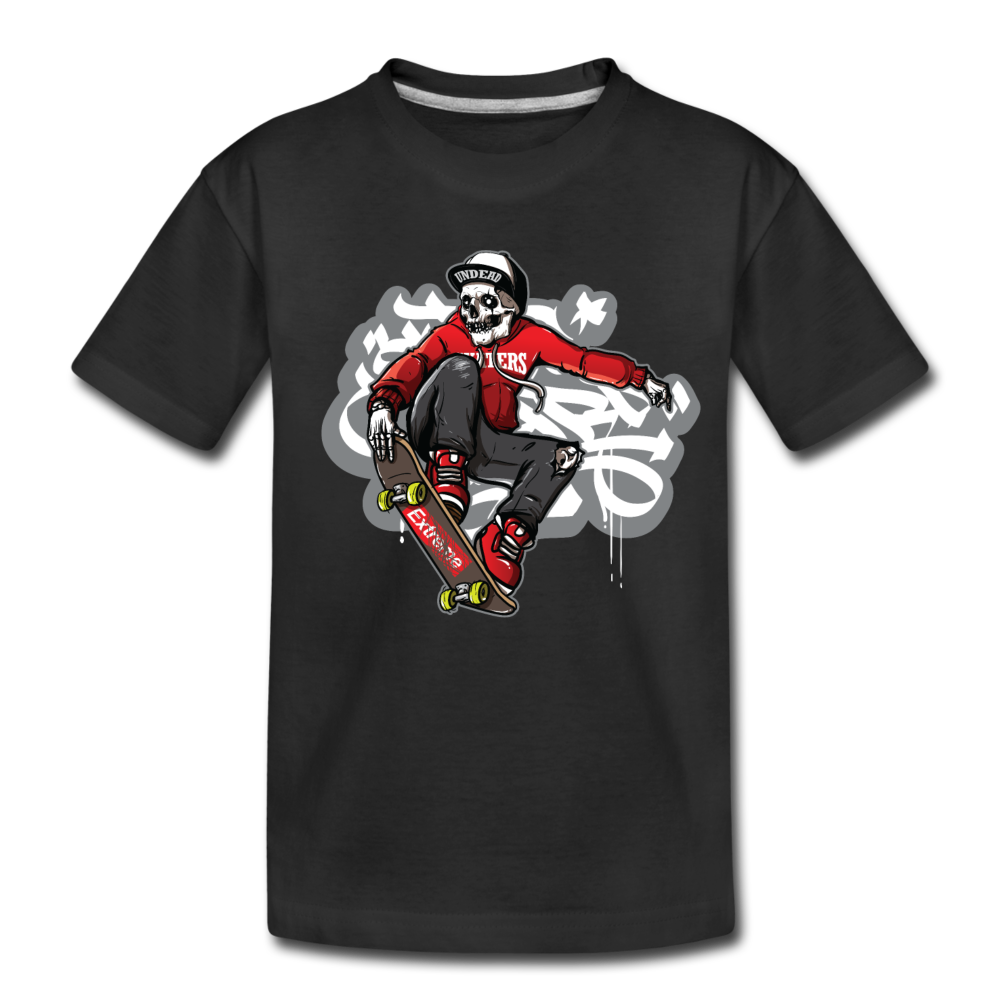 Skeleton Skater Kids T-Shirt - black