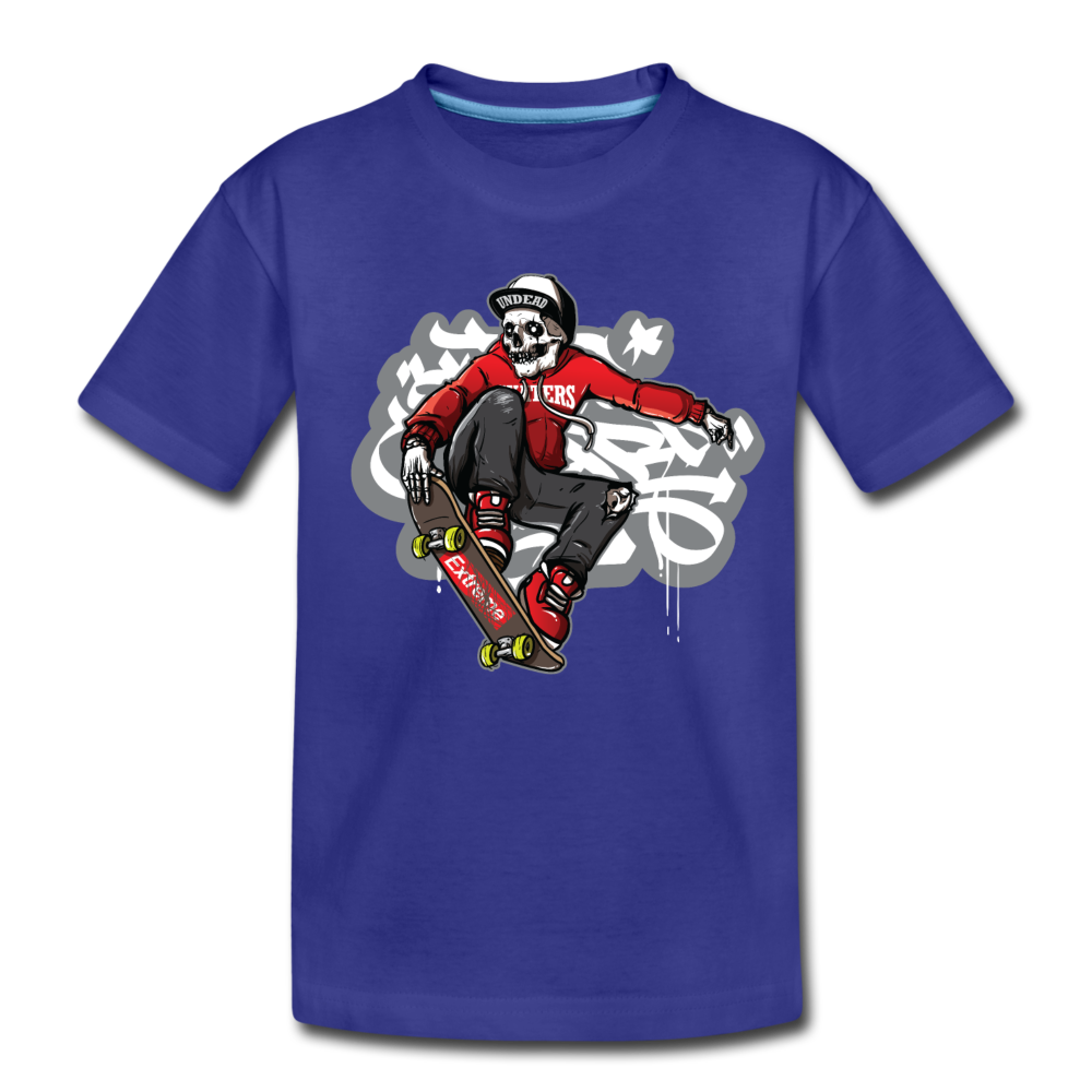 Skeleton Skater Kids T-Shirt - royal blue