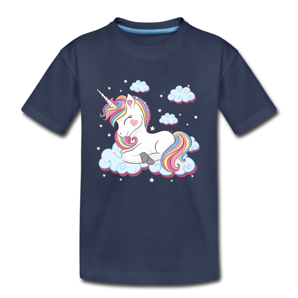 Unicorn Clouds Kids T-Shirt - navy