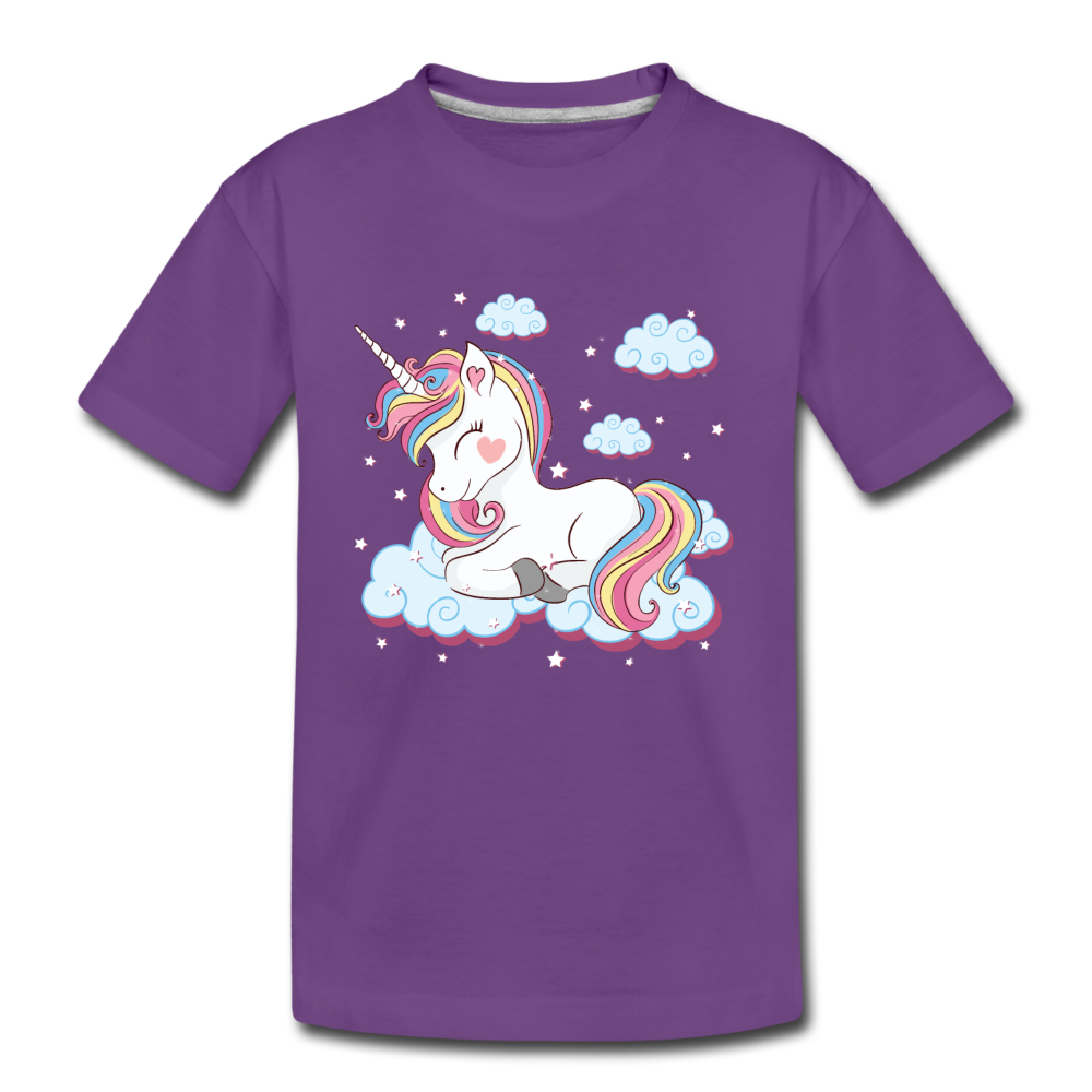 Unicorn Clouds Kids T-Shirt - purple