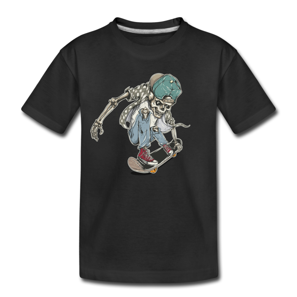 Skeleton Skater Kids T-Shirt - black