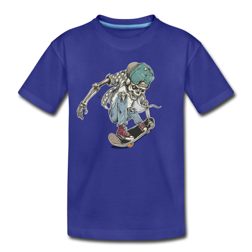 Skeleton Skater Kids T-Shirt - royal blue
