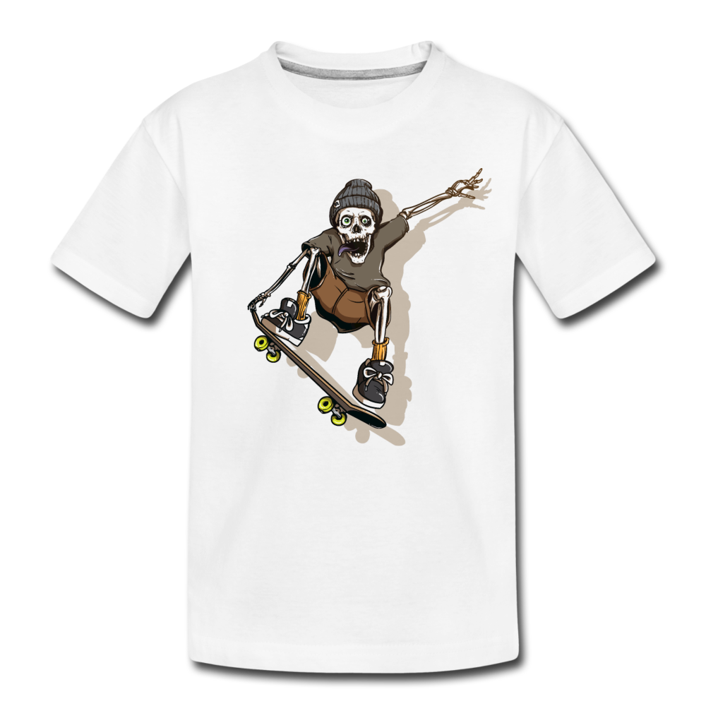 Skeleton Skater Kids T-Shirt - white