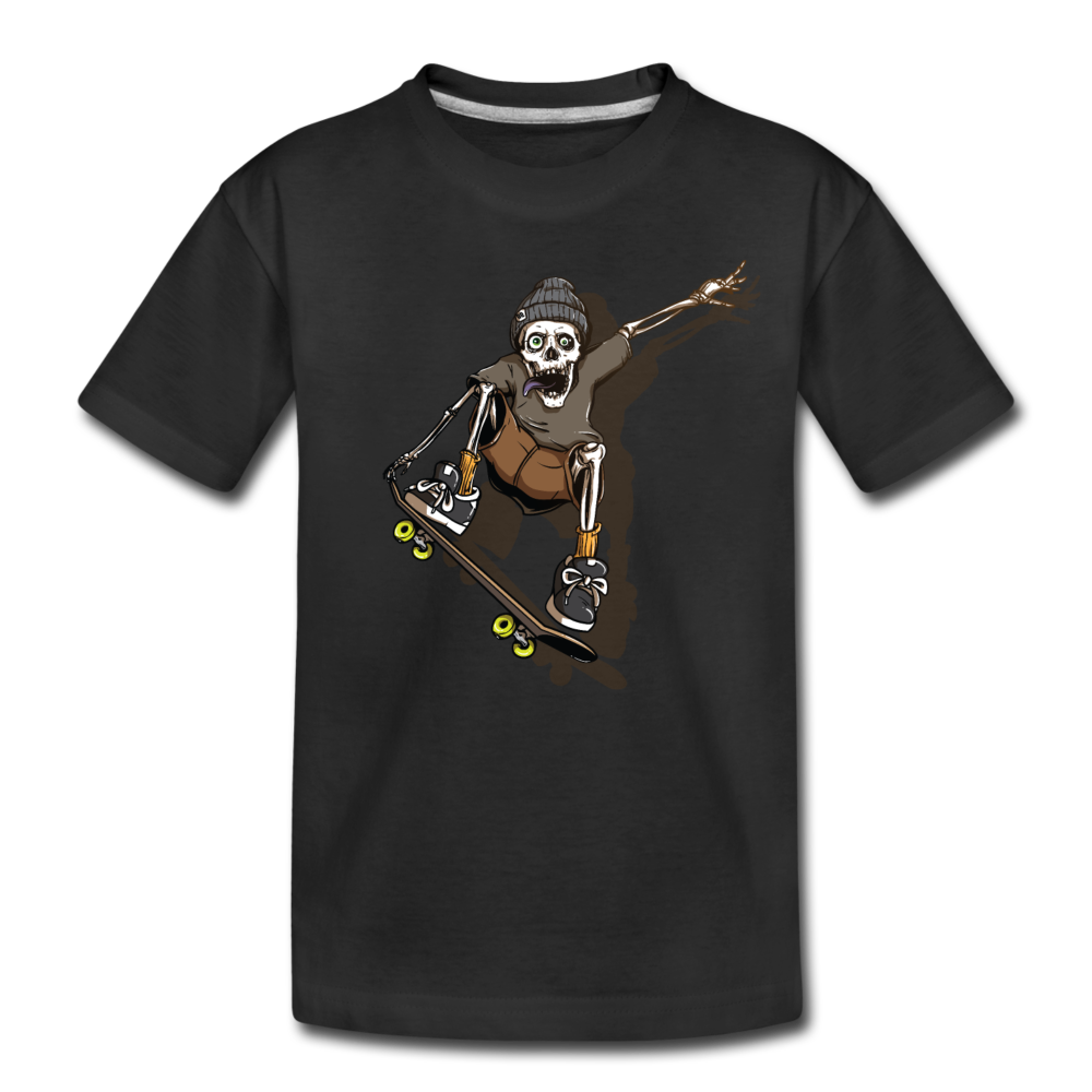 Skeleton Skater Kids T-Shirt - black