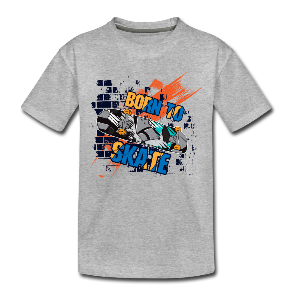 Born to Skate Kids T-Shirt - heather gray