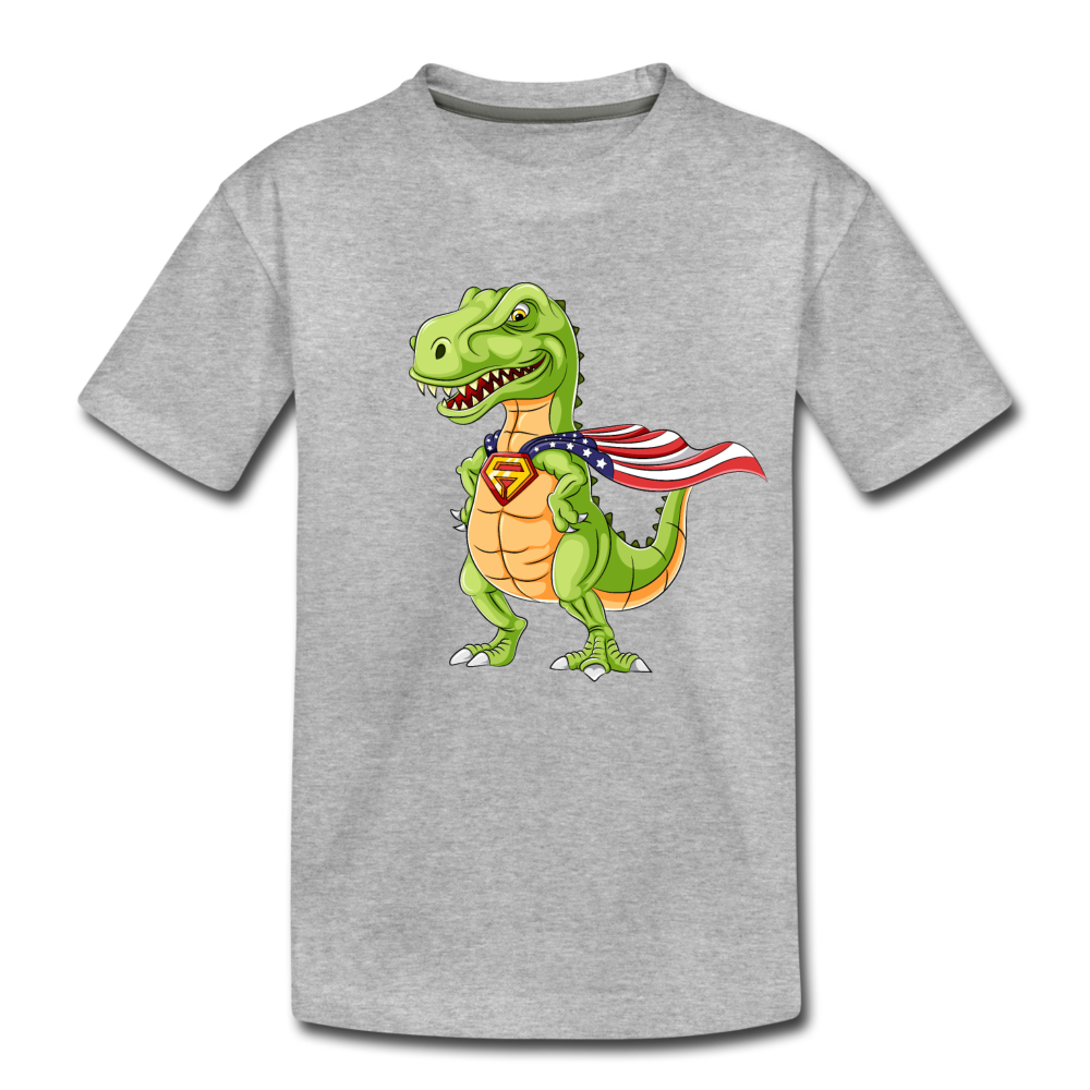 Super Dinosaur Kids T-Shirt - heather gray