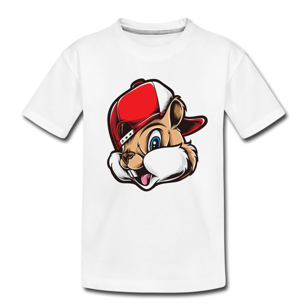 Chipmunk Hat Cartoon Kids T-Shirt - white