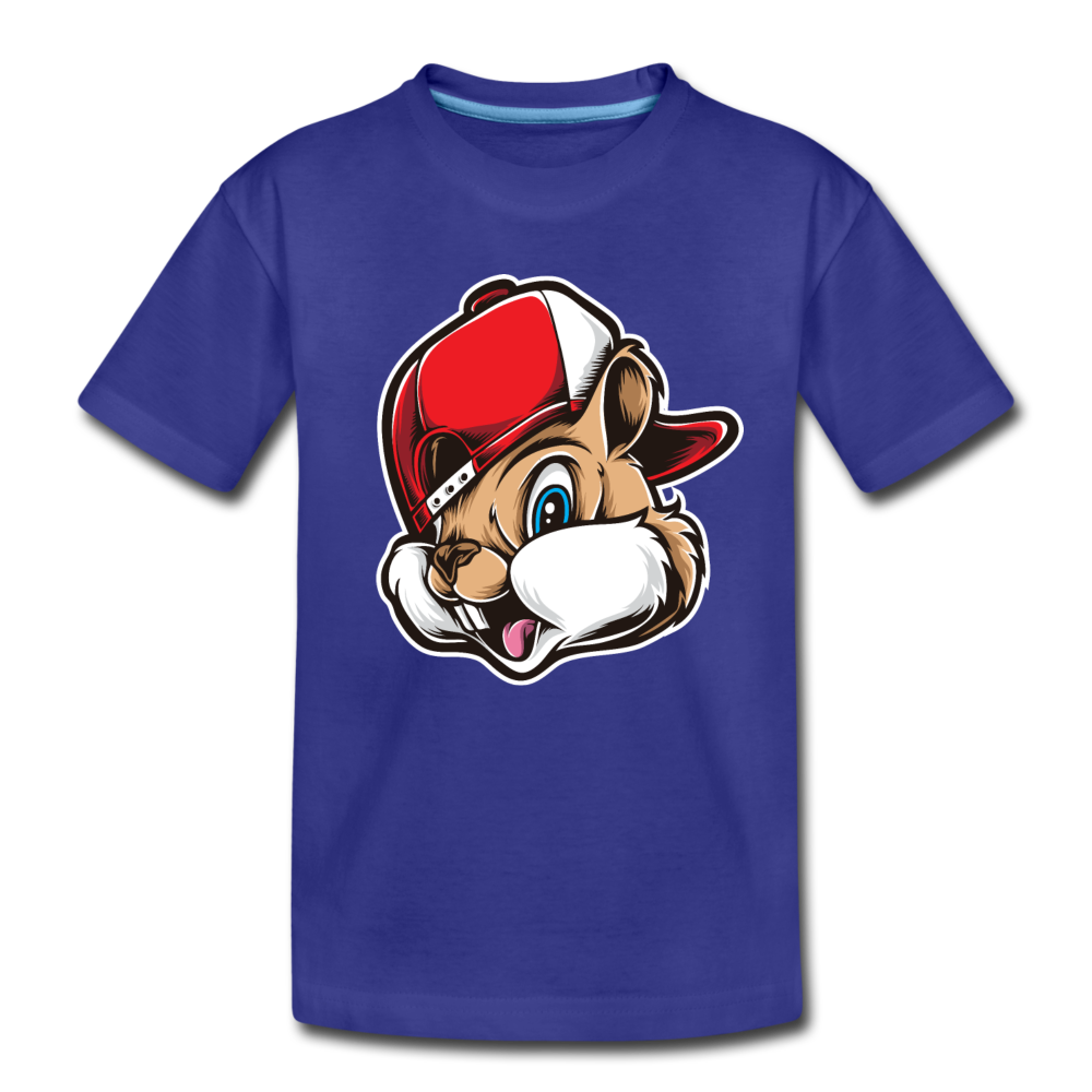 Chipmunk Hat Cartoon Kids T-Shirt - royal blue