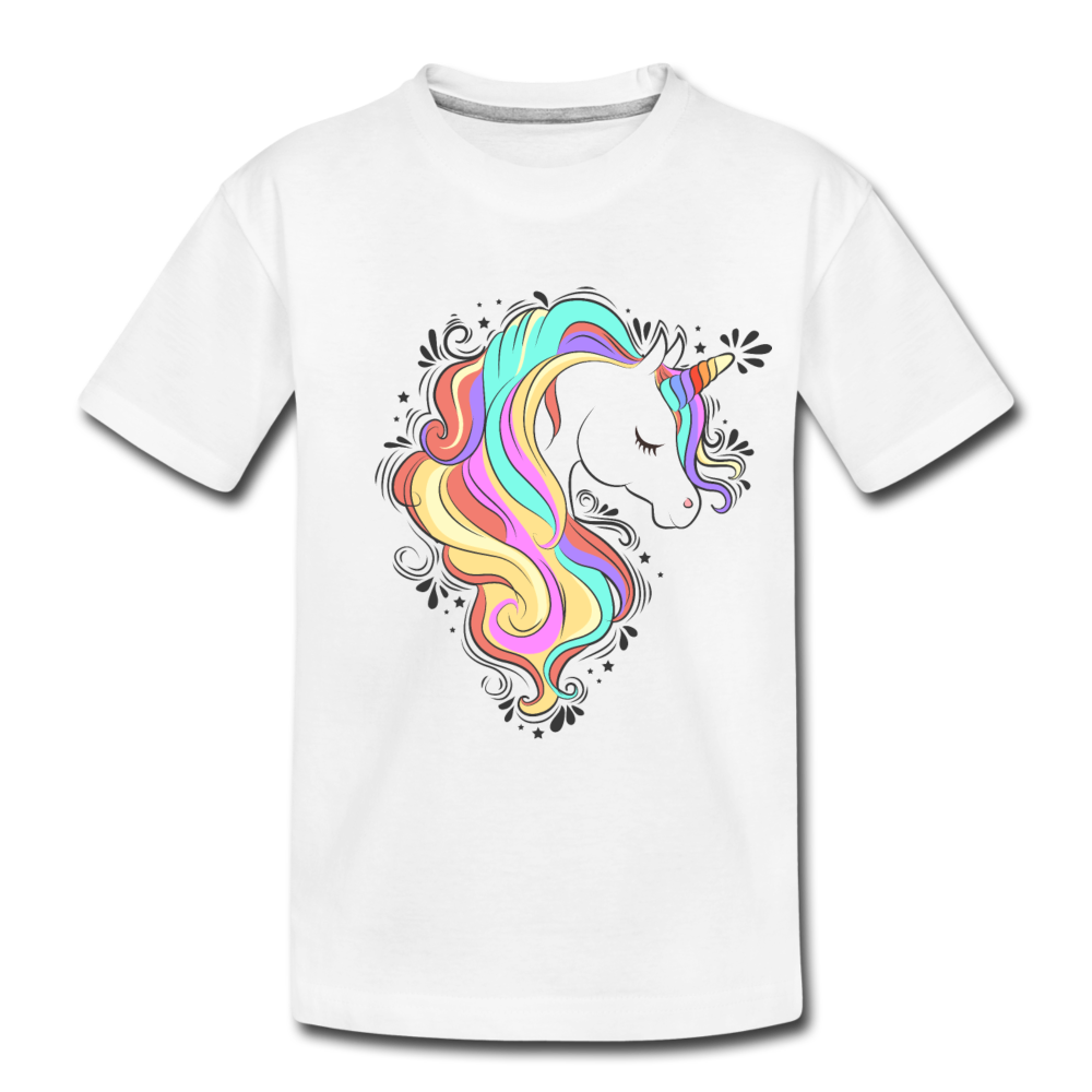 Colorful Unicorn Kids T-Shirt - white