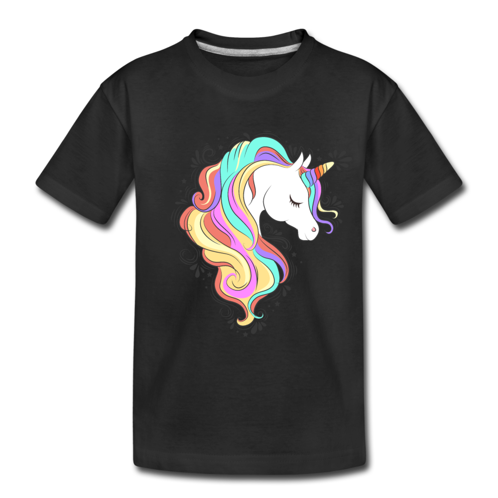 Colorful Unicorn Kids T-Shirt - black