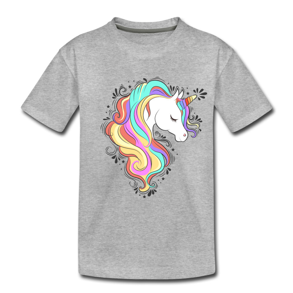 Colorful Unicorn Kids T-Shirt - heather gray