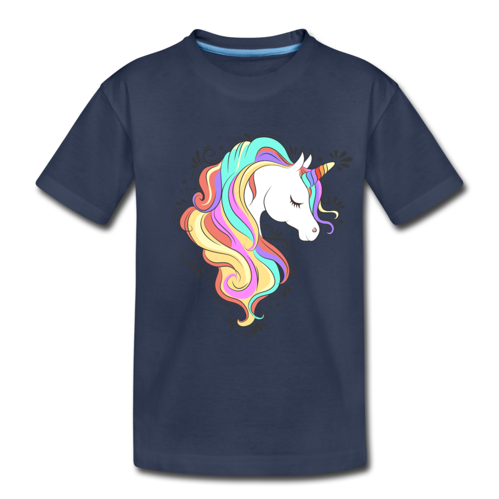 Colorful Unicorn Kids T-Shirt - navy