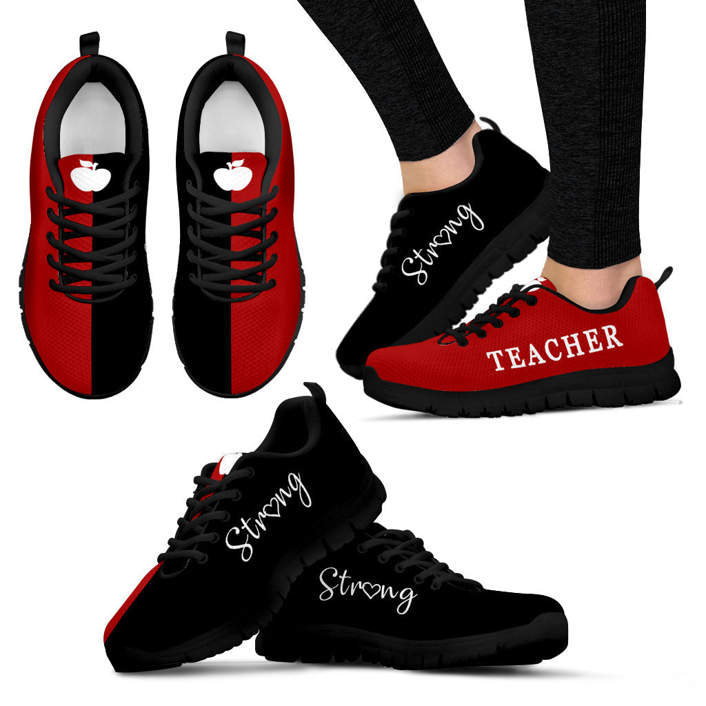 Black & Red Teacher Strong - Sneakers