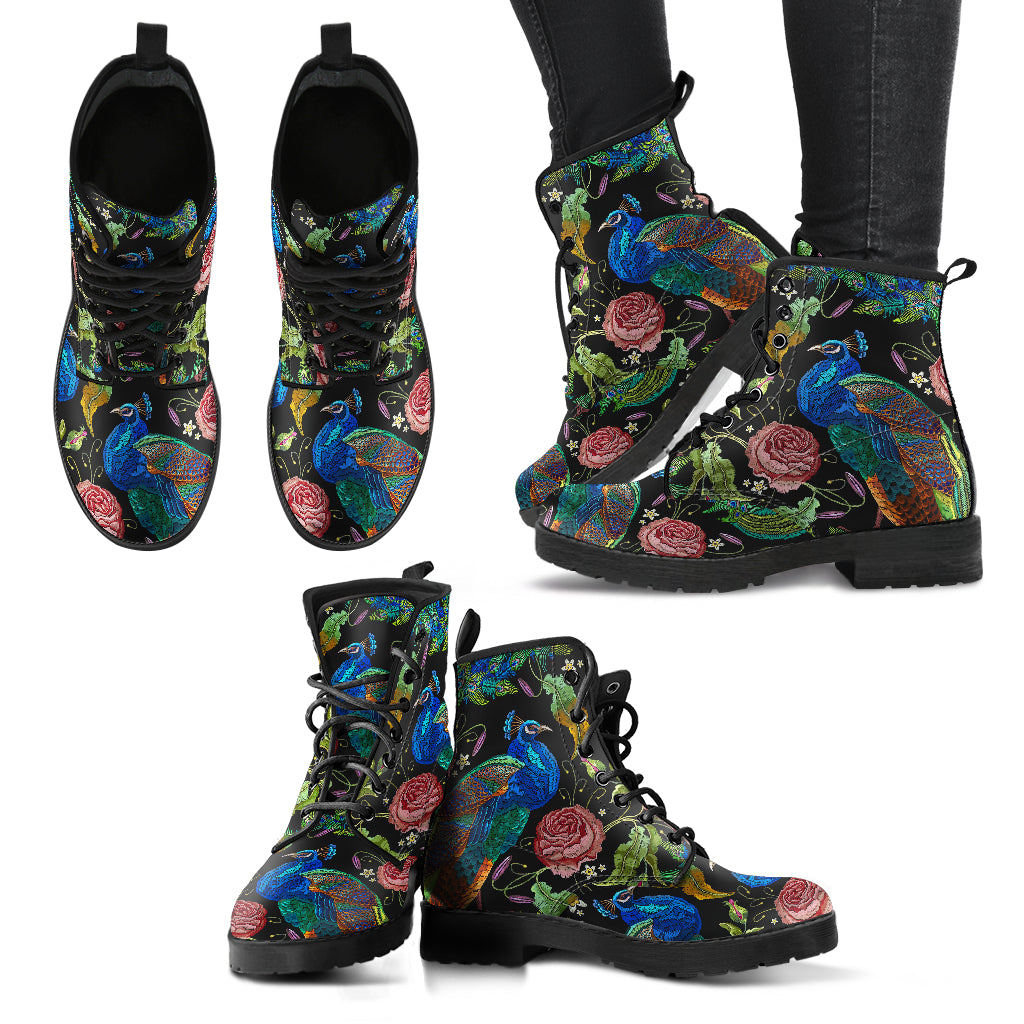 HandCrafted Artful Peacock Boots
