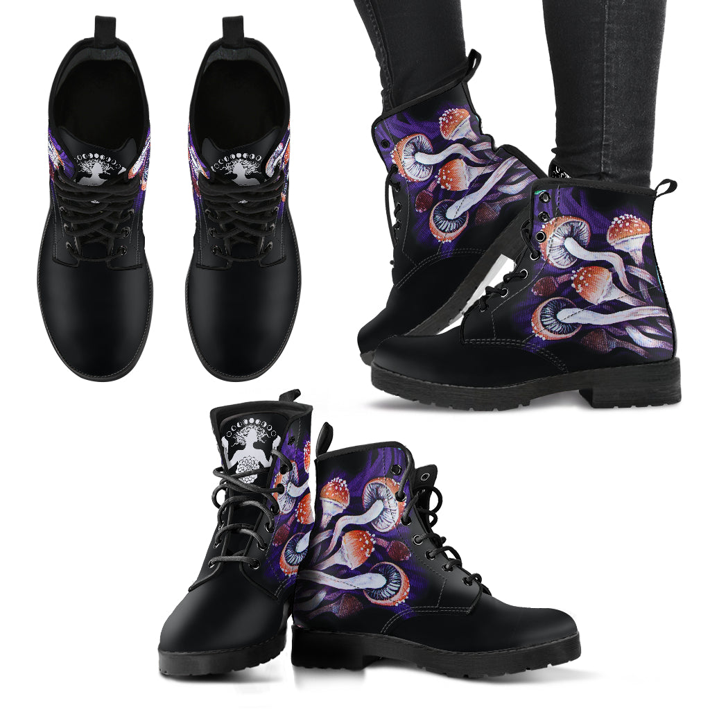 Purple Shrooms Women's Leather Boots